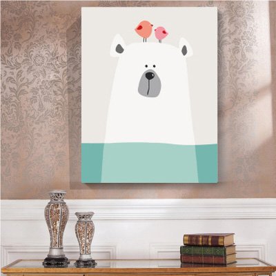 MADE4U [ Polar Bear series ] [ 19" ] [ Wood Framed ] Paint By Numbers Kit with Brushes and Paints