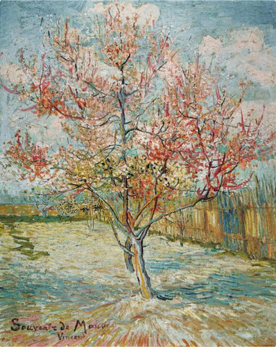 [ Van Gogh ][ Pink Peach Tree in Blossom ] Museum Class Art Reproduction Painting [ CRUSE 3.82 Giga Resolution Original Piece Scanned and Painted] [ Aluminum Alloy Hand Framed ]