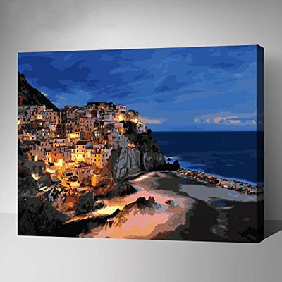 Made4u [ 20" ] [ Wood Framed ] Paint By Numbers Kit for Adult (Manarola, G451)