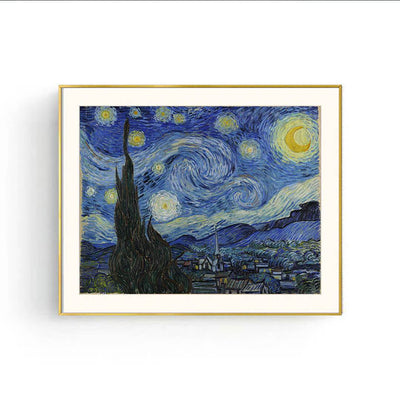 [ Van Gogh ][ The Starry Night ] Museum Class Art Reproduction Painting [ CRUSE 3.82 Giga Resolution Original Piece Scanned and Painted] [ Aluminum Alloy Hand Framed ]