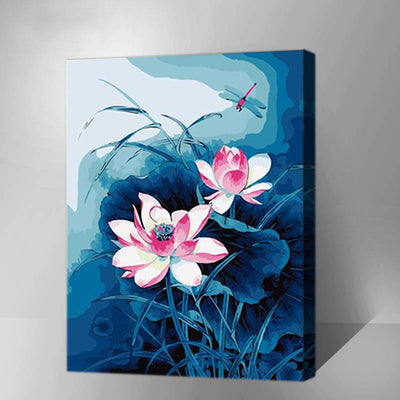 MADE4U [ Gradens Series ] [ 20" ] [ Wood Framed ] Paint By Numbers Kit with Brushes and Paints (Lotus G261)