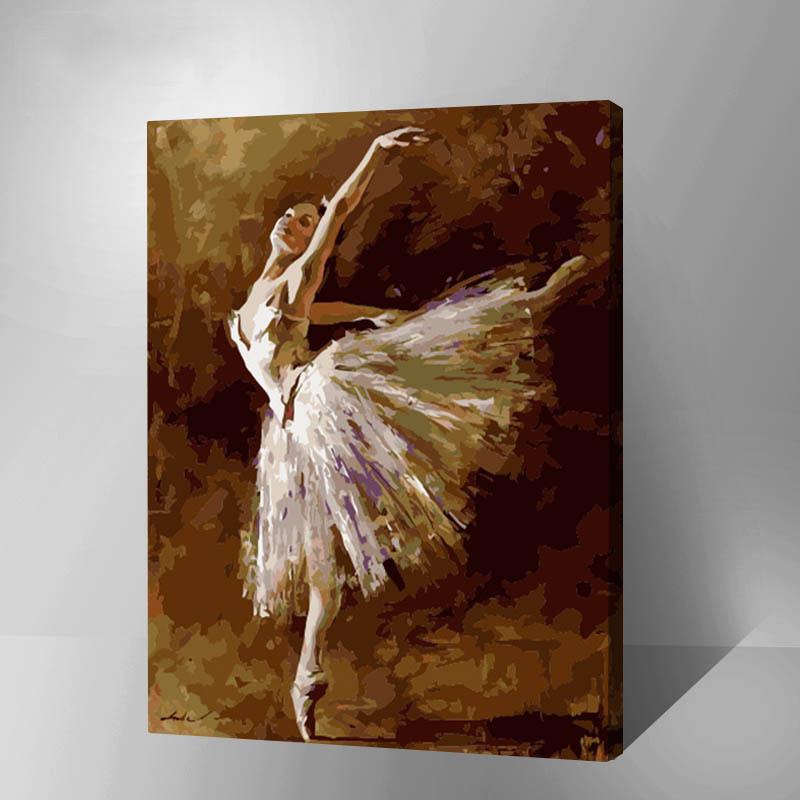 MADE4U [ Dance and Musical Series ] [ 20" ] [ Wood Framed ] Paint By Numbers Kit with Brushes and Paints  (Ballet G408)