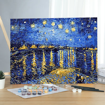 MADE4U [ Famous Art Collection ] [ 20" ] [ Wood Framed ] Paint By Numbers Kit with Brushes and Paints ( Van Gogh HHGZG323 )