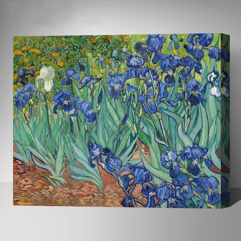 MADE4U [ Post-Impressionism Series ] [ 20" ] [ Thicker (1") ] [ Wood Framed ] Paint By Numbers Kit with Brushes and Paints ( Irises - Vincent van Gogh HYXPI4011 )