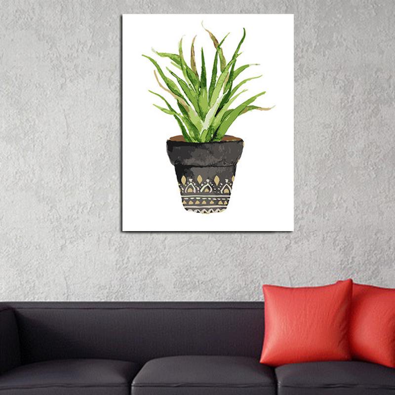 MADE4U [ Succulent Plants ] [ 20" ] [ Thicker (1") ] [ Wood Framed ] Paint By Numbers Kit with Brushes and Paints ( Succulent Plants QS092 )