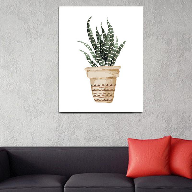 MADE4U [ Succulent Plants ] [ 20" ] [ Thicker (1") ] [ Wood Framed ] Paint By Numbers Kit with Brushes and Paints ( Succulent Plants QS097 )