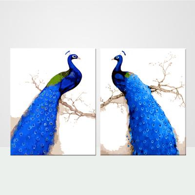MADE4U [ Peacock Series ] [ 20" ] [ Wood Framed ] Paint By Numbers Kit with Brushes and Paints ( Peacock Great Saver Bundle of 2 ) XL39X2