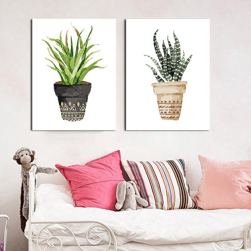MADE4U [ Succulent Plants ] [ 20" ] [ Thicker (1") ] [ Wood Framed ] Paint By Numbers Kit with Brushes and Paints ( Succulent Plants Great Saver Bundle of 2 XL91X204 )