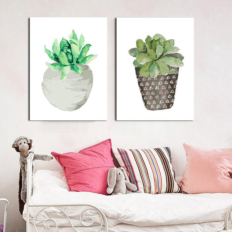 MADE4U [ Succulent Plants ] [ 20" ] [ Thicker (1") ] [ Wood Framed ] Paint By Numbers Kit with Brushes and Paints ( Succulent Plants Great Saver Bundle of 2 XL91X205 )