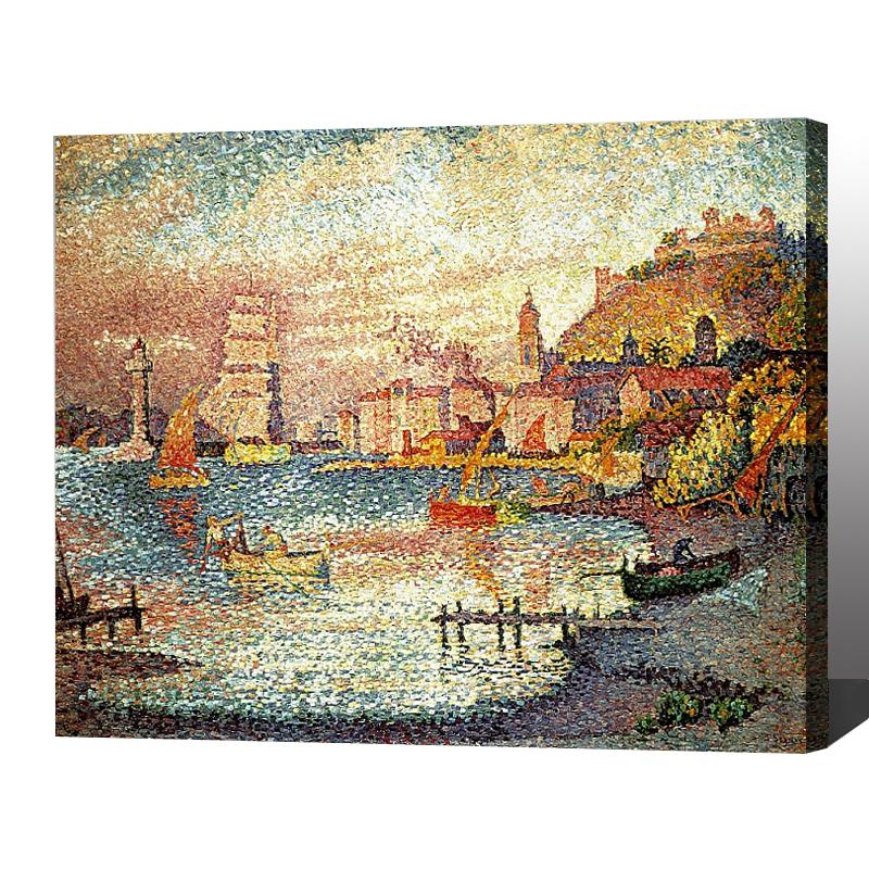 MADE4U [ Paul Signac Series 1 ] [ 20" ] [ Thicker (1") ] [ Wood Framed ] Paint By Numbers Kit with Brushes and Paints
