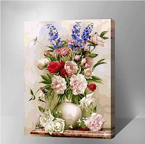 Made4u [ 20"  [ Thick (1") ] [ Wood Framed ] Paint By Numbers Kit for Adult (Flowers YWYZ8795)