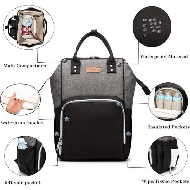 Equipped with Portable Changing Mat & Nappy Compartment, Safe, waterproof and heat-insulating, Stylish Mummy Bags, travel bag, large-capacity backpack, Perfect for Busy Moms on the Move, gift