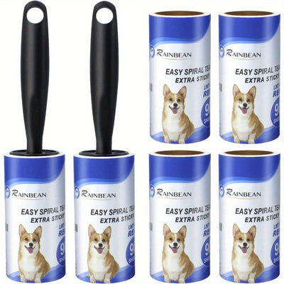Lint Roller with Handle, Portable Lint Remover Brush Pet Hair Remover for Dog & Cat Hair Removal, Sheets Lint Roller, Lint Rollers for Pet Hair, Extra Sticky, Versatile, Clothes, Bed, Furniture, Gift