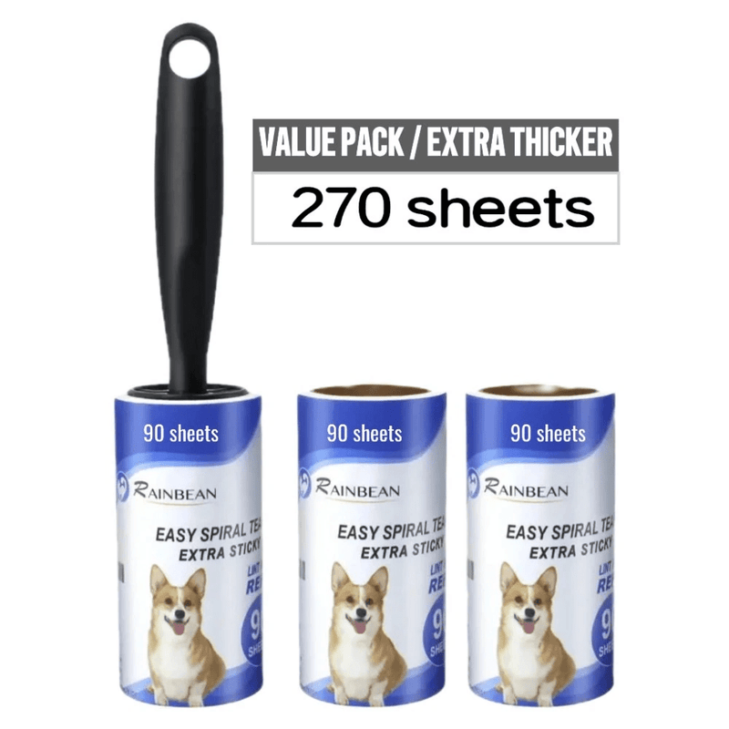 Lint Roller with Handle, Portable Lint Remover Brush Pet Hair Remover for Dog & Cat Hair Removal, Sheets Lint Roller, Lint Rollers for Pet Hair, Extra Sticky, Versatile, Clothes, Bed, Furniture, Gift