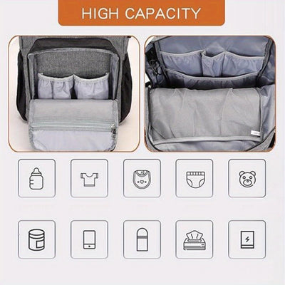 Equipped with Portable Changing Mat & Nappy Compartment, Safe, waterproof and heat-insulating, Stylish Mummy Bags, travel bag, large-capacity backpack, Perfect for Busy Moms on the Move, gift