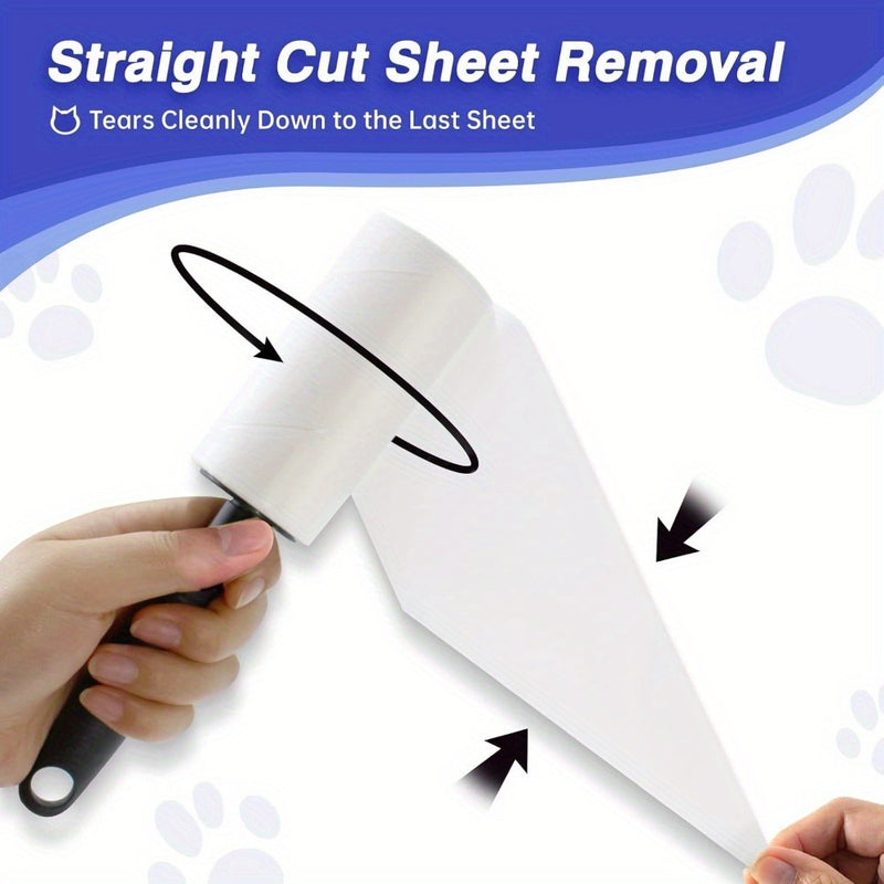 Lint Roller with Handle, Portable Lint Remover Brush Pet Hair Remover for Dog & Cat Hair Removal, Sheets Lint Roller, Lint Rollers for Pet Hair, Extra Sticky, Versatile, Clothes, Bed, Furniture, Gift