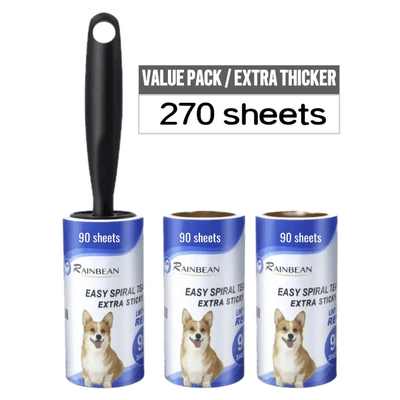 Lint Roller with Handle, Portable Lint Remover Brush Pet Hair Remover for Dog & Cat Hair Removal, Sheets Lint Roller, Lint Rollers for Pet Hair, Extra Sticky, Versatile, Clothes, Bed, Furniture, Gift