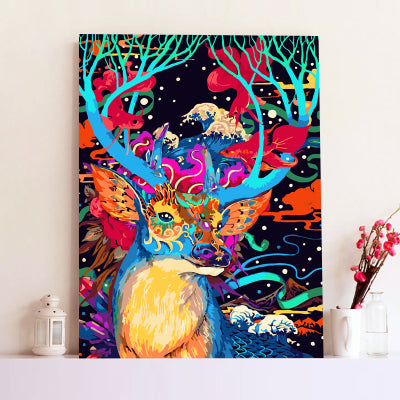 MADE4U [ Deer Series ] [ 20" ] [ Wood Framed ] Paint By Numbers Kit with Brushes and Paints ( Deer THSJ017 )
