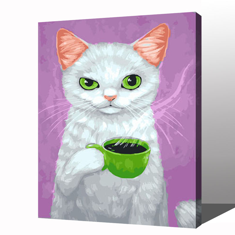 MADE4U [ Cute Animal Series ] [ 20" ] [ Wood Framed ] Paint By Numbers Kit with Brushes and Paints ( Cat HHGZGX23649 ) NEW