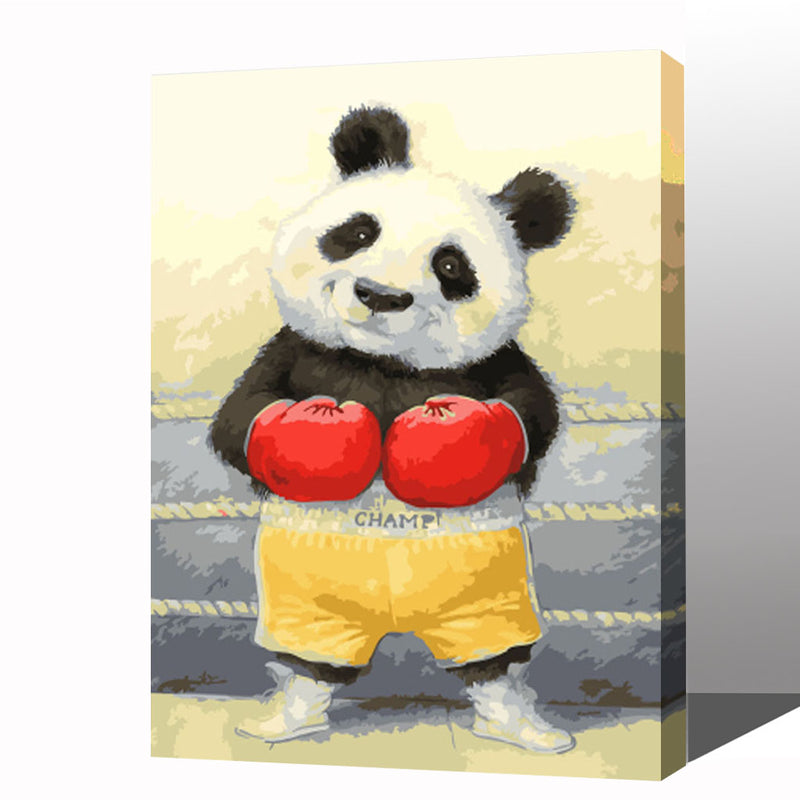 MADE4U [ Cute Animal Series ] [ 20" ] [ Wood Framed ] Paint By Numbers Kit with Brushes and Paints ( Panda HHGZGX22171 ) NEW
