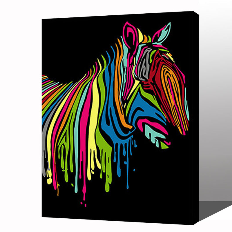 MADE4U [ Colorful Animals Series 1 ] [ 20" ] [ Wood Framed ] Paint By Numbers Kit with Brushes and Paints ( Colorful Animals HHGZGX26022 ) NEW