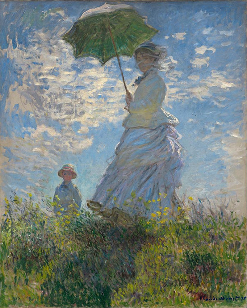 [ Claude Monet ][ Woman with a Parasol ] Museum Class Art Reproduction Painting [ CRUSE 3.82 Giga Resolution Original Piece Scanned and Painted] [ Aluminum Alloy Hand Framed ]
