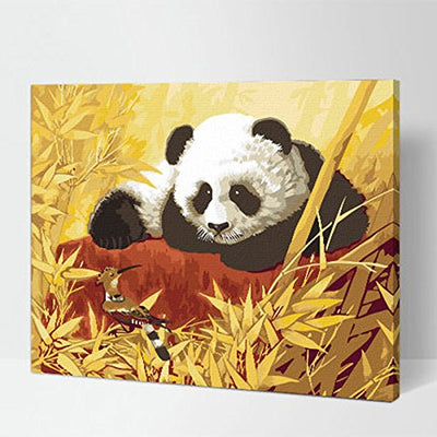 MADE4U [20"] [Animals Series 1] [Wood Framed] Paint By Numbers Kit with Brushes and Paints (Panda HHGZG340)
