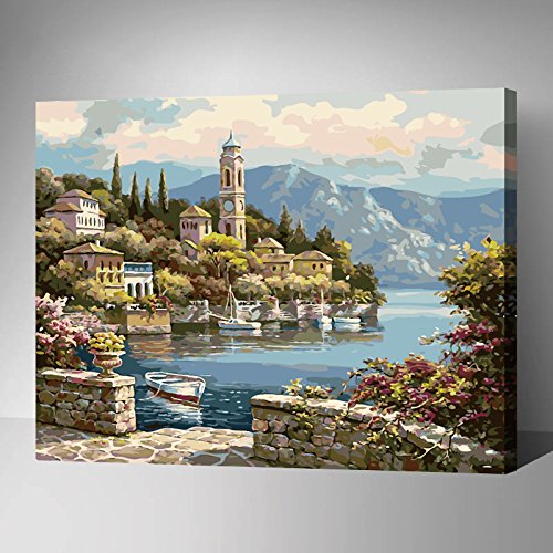 Made4u [ 20" ] [ Wood Framed ] Paint By Numbers Kit for Adult (Harbor, G440)
