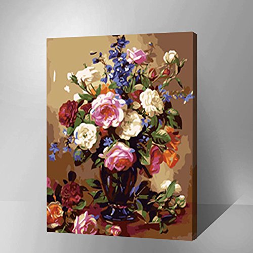 Made4u [ 20" ] [ Wood Framed ] Paint By Numbers Kit for Adult (Flowers G386)