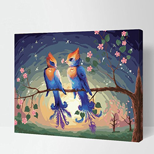 MADE4U [Animals Series 2] [20"] [Wood Framed] Paint By Numbers Kit with Brushes and Paints (Birds G325)