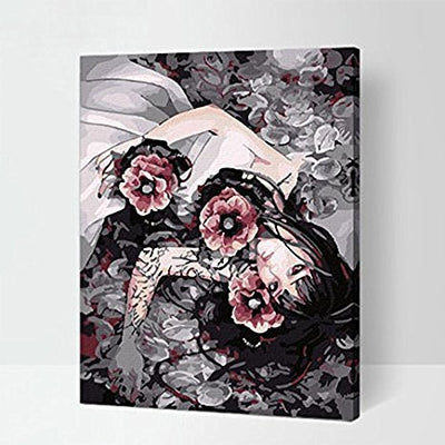 MADE4U [Vitage Beauties Series] [20"] [Wood Framed] Paint By Numbers Kit with Brushes and Paints (Girl GX3839)