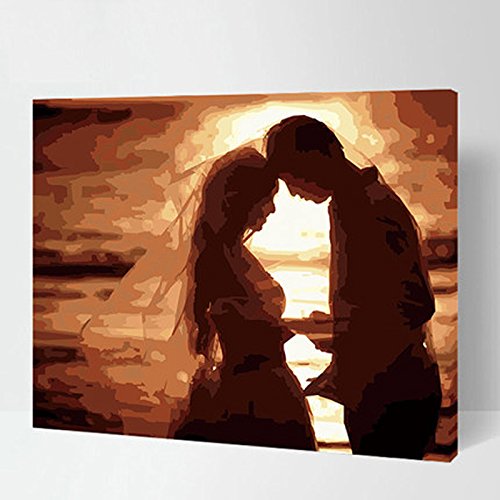MADE4U [ Figure Series 1 ] [ 20" ] [ Wood Framed ] Paint By Numbers Kit with Brushes and Paints (Love G432)