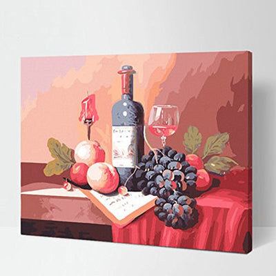 MADE4U [Landscape Series 3 [20"] [Wood Framed] Paint by Numbers Kit with Brushes and Paints (Wine, HHGZG310)