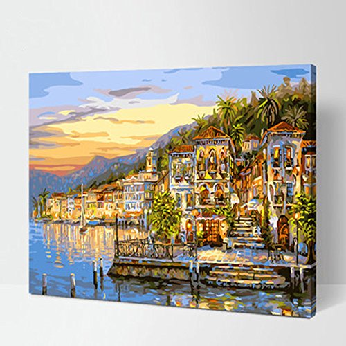 Made4u [Waters Series 1 [20"] [Wood Framed] Paint By Numbers Kit with Brushes and Paints ( HHGZG295 )
