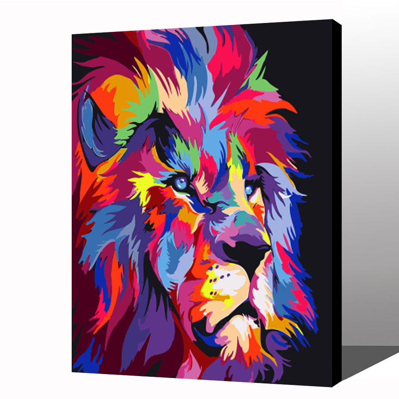 MADE4U [ Colorful Animals Series 1 ] [ 20" ] [ Wood Framed ] Paint By Numbers Kit with Brushes and Paints ( Colorful Animals HHGZGX22455 ) NEW