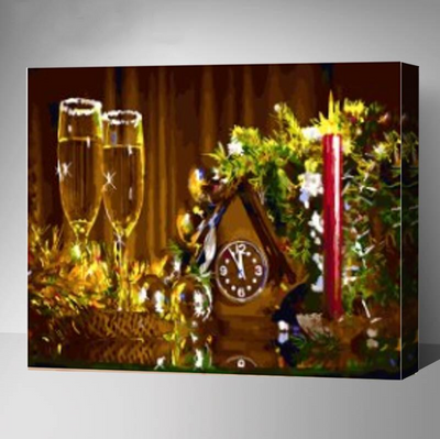 MADE4U [ 20" ] [ Christmas Series ] [ Thicker (1") ] [ Wood Framed ] Paint By Numbers Kit with Brushes and Paints