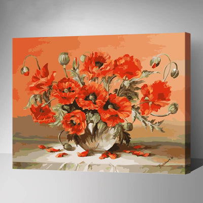 MADE4U [ Flowers and Vases Series ] [ 20" ] [ Thicker (1") ] [ Wood Framed ] Paint By Numbers Kit with Brushes and Paints (Nine Safflower, YWYZ8775)