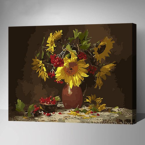 MADE4U [ Cartoon Series ] [ 20" ] [ Wood Framed ] Paint By Numbers Kit with Brushes and Paints ( Smile YWYZ8858 )