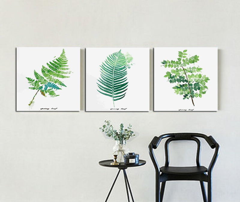 MADE4U [ 3 Pieces Split Series Leaf ] [ 16" x 3 ] [ Thicker (1") ] [ Wood Framed ] Paint By Numbers Kit with Brushes and Paints ( Leaf 4 ) CRFP080