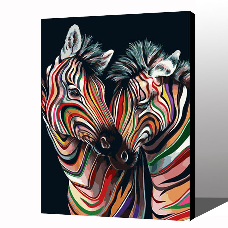MADE4U [ Colorful Animals Series 1 ] [ 20" ] [ Wood Framed ] Paint By Numbers Kit with Brushes and Paints ( Colorful Animals HHGZGX23783 ) NEW