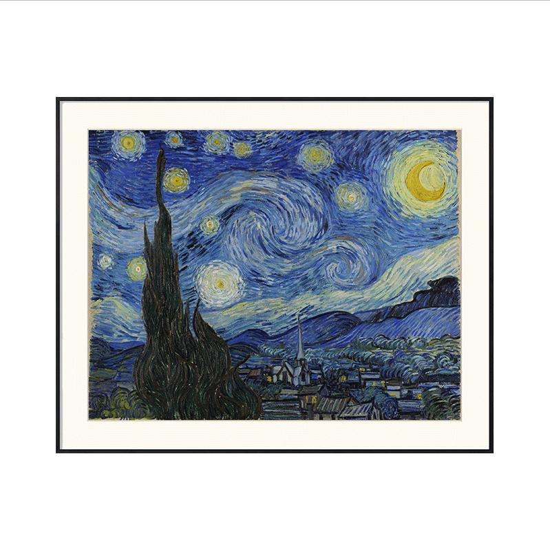 [ Van Gogh ][ The Starry Night ] Museum Class Art Reproduction Painting [ CRUSE 3.82 Giga Resolution Original Piece Scanned and Painted] [ Aluminum Alloy Hand Framed ]