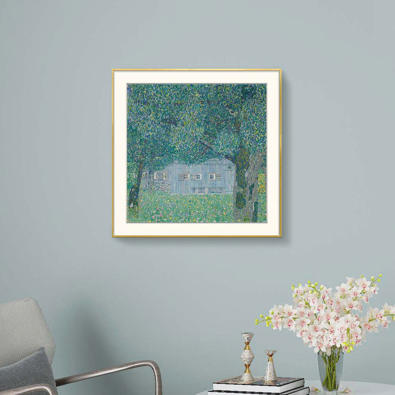 [ Gustav Klimt ][ Farmhouse in Upper Austria ] Museum Class Art Reproduction Painting [ CRUSE 3.82 Giga Resolution Original Piece Scanned and Painted] [ Aluminum Alloy Hand Framed ]