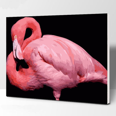 MADE4U [ Flamingos Series ] [ 20" ] [ Thicker (1") ] [ Wood Framed ] Paint By Numbers Kit with Brushes and Paints ( Flamingos DWHLNI6016 )