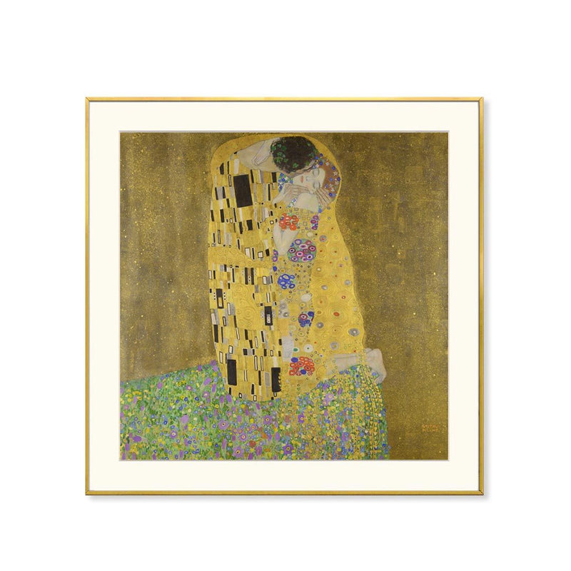 [ Gustav Klimt ][ The Kiss ] Museum Class Art Reproduction Painting [ CRUSE 3.82 Giga Resolution Original Piece Scanned and Painted] [ Aluminum Alloy Hand Framed ]