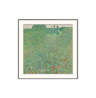 [ Gustav Klimt ][ Poppy Field ] Museum Class Art Reproduction Painting [ CRUSE 3.82 Giga Resolution Original Piece Scanned and Painted] [ Aluminum Alloy Hand Framed ]