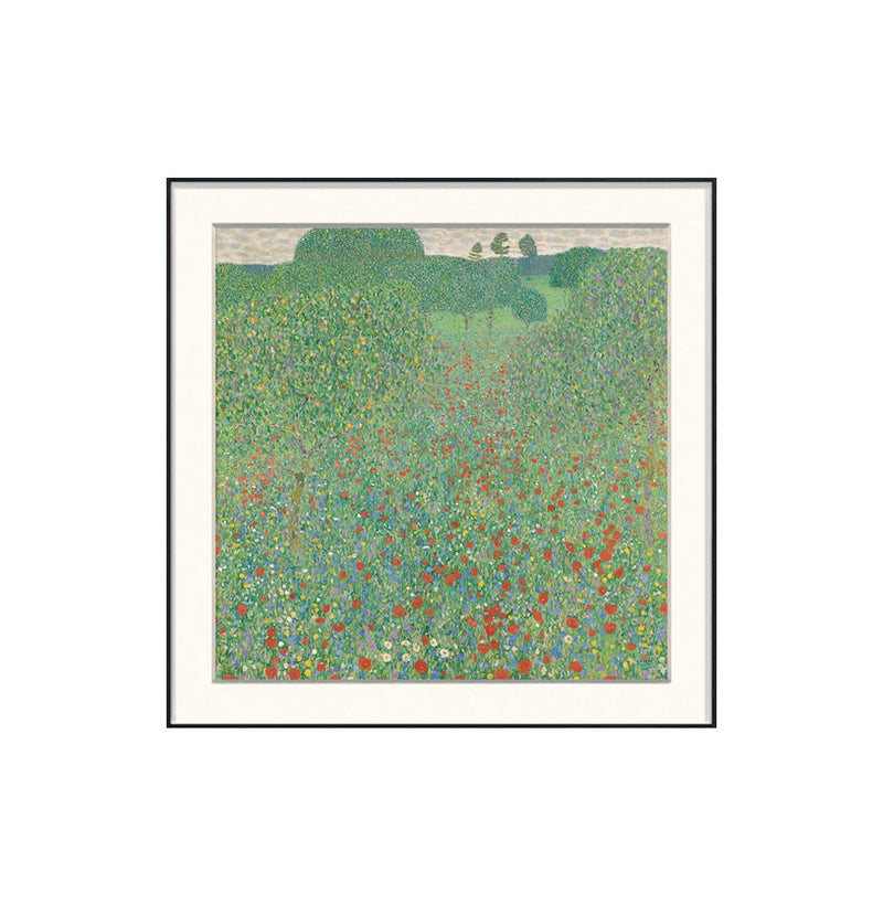 [ Gustav Klimt ][ Poppy Field ] Museum Class Art Reproduction Painting [ CRUSE 3.82 Giga Resolution Original Piece Scanned and Painted] [ Aluminum Alloy Hand Framed ]