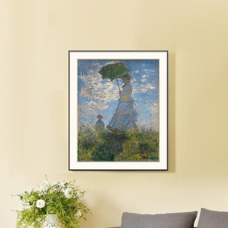 [ Claude Monet ][ Woman with a Parasol ] Museum Class Art Reproduction Painting [ CRUSE 3.82 Giga Resolution Original Piece Scanned and Painted] [ Aluminum Alloy Hand Framed ]