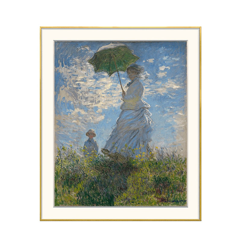 [ Claude Monet ][ Woman with a Parasol ] Museum Class Art Reproduction Painting [ CRUSE 3.82 Giga Resolution Original Piece Scanned and Painted] [ Aluminum Alloy Hand Framed ]