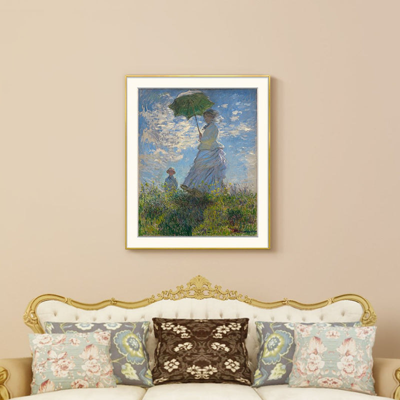 [ Claude Monet ][ Woman with a Parasol ] Museum Class Art Reproduction Painting [ CRUSE 3.82 Giga Resolution Original Piece Scanned and Painted] [ Aluminum Alloy Hand Framed ]