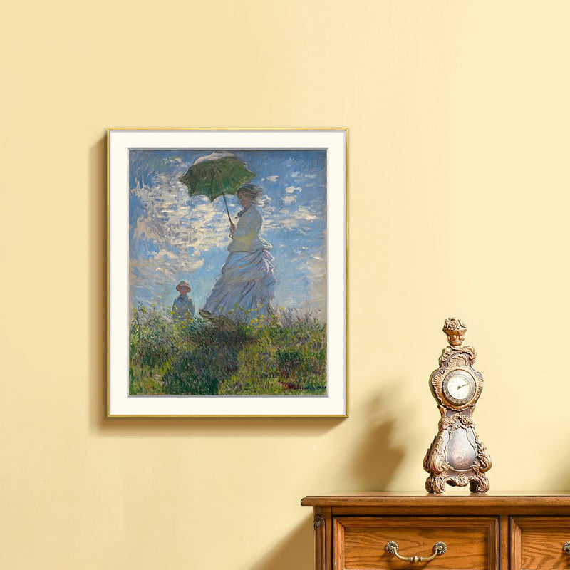 [ Claude Monet ][ Woman with a Parasol ] Museum Class Art Reproduction Painting [ CRUSE 3.82 Giga Resolution Original Piece Scanned and Painted] [ Aluminum Alloy Hand Framed ]